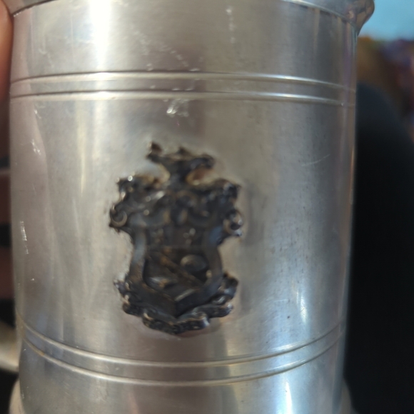 Vintage 1943 Pewter Glass Bottom Mug Stein With Hinged Lid - Picture 10 of 10